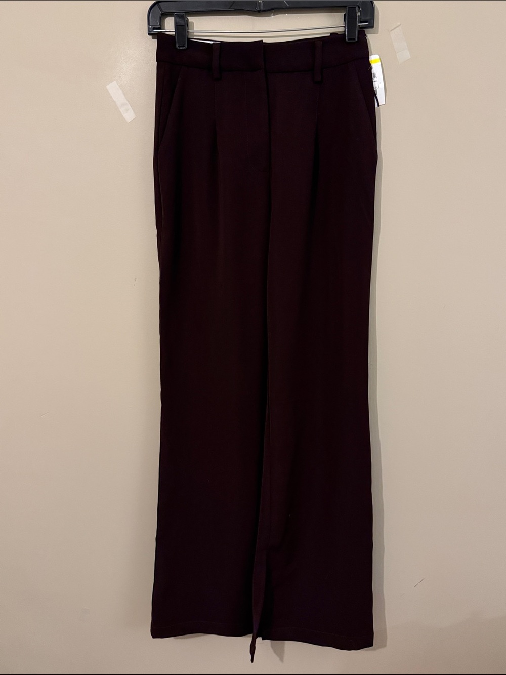 NWOT- Petal & Pup Knit flare slit pants, eggplant, size small